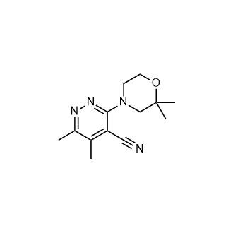 3-(2,2-二甲基吗啉)-5,6-二甲基哒嗪-4-腈结构式