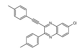 6-chloro-2-(4-methylphenyl)-3-[2-(4-methylphenyl)ethynyl]quinoxaline结构式