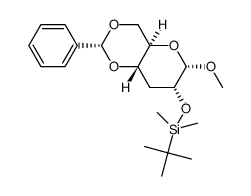 methyl 2-O-[(1,1-dimethylethyl)dimethylsilyl]-4,6-O-benzylidene-3-deoxy-α-D-glucopyranoside结构式