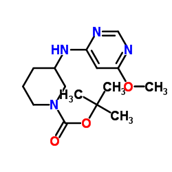 3-(6-Methoxy-pyrimidin-4-ylamino)-piperidine-1-carboxylic acid tert-butyl ester结构式