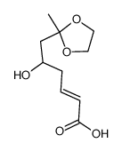 (E)-5-hydroxy-6-(2-methyl-1,3-dioxolan-2-yl)hex-2-enoic acid结构式