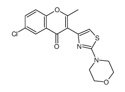 6-Chloro-2-methyl-3-(2-morpholin-4-yl-thiazol-4-yl)-chromen-4-one Structure