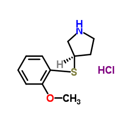 (R)-3-((2-甲氧基苯基)硫基)吡咯烷盐酸盐结构式