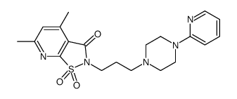 4,6-dimethyl-1,1-dioxo-2-[3-(4-pyridin-2-ylpiperazin-1-yl)propyl]-[1,2]thiazolo[5,4-b]pyridin-3-one结构式