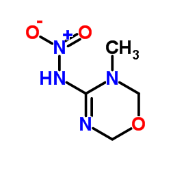 3-甲基-4-硝基亚胺四氢-1,3,5-二嗪结构式