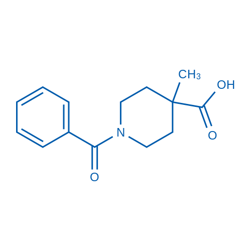 1-Benzoyl-4-methyl-4-piperidinecarboxylic acid structure