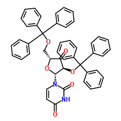 1-(2,5-Di-O-trityl-β-D-erythro-pentofuranosyl-3-ulose)-2,4(1H,3H)-pyrimidinedione结构式