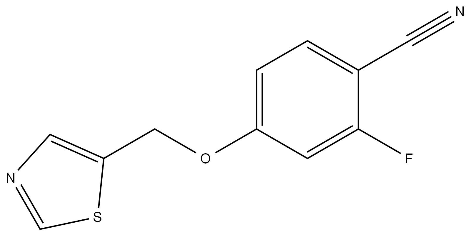 2-Fluoro-4-(thiazol-5-ylmethoxy)benzonitrile structure