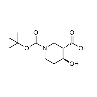 (3S,4S)-1-(tert-butoxycarbonyl)-4-hydroxypiperidine-3-carboxylic acid Structure