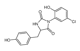 3-(5-chloro-2-hydroxy-phenyl)-5-(4-hydroxy-benzyl)-imidazolidine-2,4-dione结构式