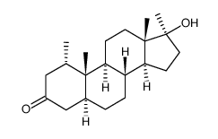 5alpha-Androstan-3-one, 17beta-hydroxy-1alpha,17-dimethyl-结构式