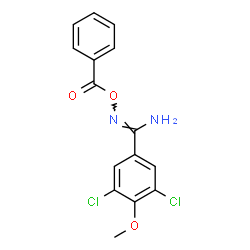 3,5-Dichloro-4-methoxy-N'-(benzoyloxy)benzenecarbimide amide structure