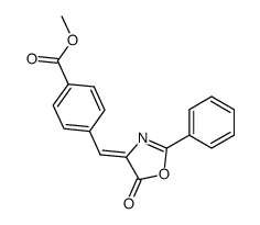 4-[5-Oxo-2-phenyl-oxazol-(4E)-ylidenemethyl]-benzoic acid methyl ester Structure