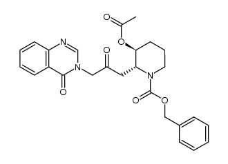 (3S)-trans-O-acetyl-N-benzyloxycarbonyl-febrifugine Structure