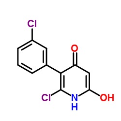 6-CHLORO-5-(3-CHLOROPHENYL)-2,4-PYRIDINEDIOL结构式