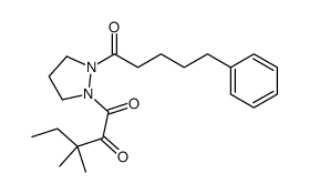 3,3-dimethyl-1-[2-(5-phenylpentanoyl)pyrazolidin-1-yl]pentane-1,2-dione结构式