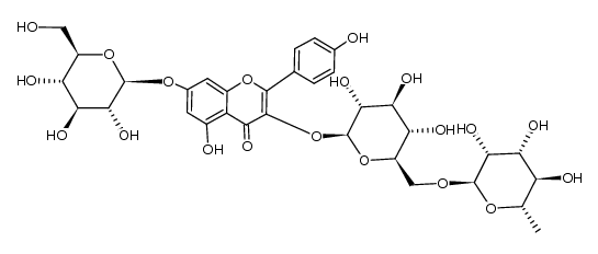 Kaempferol 3-O-rutinoside 7-O-glucoside structure