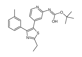 tert-butyl N-[4-[2-ethyl-4-(3-methylphenyl)-1,3-thiazol-5-yl]pyridin-2-yl]carbamate结构式