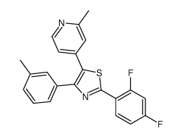 2-(2,4-difluorophenyl)-4-(3-methylphenyl)-5-(2-methylpyridin-4-yl)-1,3-thiazole结构式
