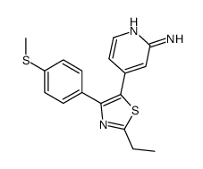 4-[2-ethyl-4-(4-methylsulfanylphenyl)-1,3-thiazol-5-yl]pyridin-2-amine结构式