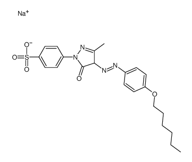 sodium 4-(4-((4-(hexyloxy)phenyl)azo)-4,5-dihydro-3-methyl-5-oxo-1H-pyrazol-1-yl)benzenesulphonate structure