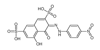 5-hydroxy-3-[(4-nitrophenyl)hydrazinylidene]-4-oxonaphthalene-2,7-disulfonic acid结构式