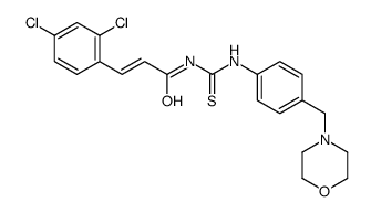 3-(2,4-dichlorophenyl)-N-[[4-(morpholin-4-ylmethyl)phenyl]carbamothioyl]prop-2-enamide Structure