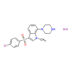 3-[(4-Chlorophenyl)sulfonyl]-1-methyl-7-(1-piperazinyl)-1H-indole hydrochloride (1:1)结构式
