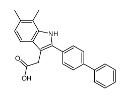 2-[6,7-dimethyl-2-(4-phenylphenyl)-1H-indol-3-yl]acetic acid Structure