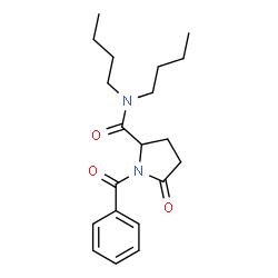 ()-1-benzoyl-N,N-dibutyl-5-oxopyrrolidine-2-carboxamide结构式