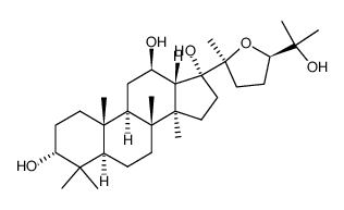 (24R)-20,24-epoxydammarane-3α,12β,17α,25-tetraol结构式