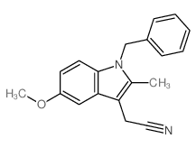 1H-Indole-3-acetonitrile,5-methoxy-2-methyl-1-(phenylmethyl)- structure