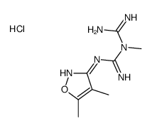 1-carbamimidoyl-2-(4,5-dimethyl-1,2-oxazol-3-yl)-1-methylguanidine,hydrochloride Structure