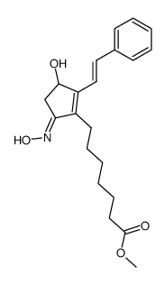 7-[3-Hydroxy-5-[(Z)-hydroxyimino]-2-((E)-styryl)-cyclopent-1-enyl]-heptanoic acid methyl ester Structure