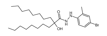 2-Hydroxy-2-octyl-decanoic acid N'-(4-bromo-2-methyl-phenyl)-hydrazide结构式