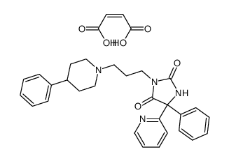 3-[3-(4-phenyl-1-piperidyl)propyl]-5-phenyl-5-(2-pyridyl)hydantoin maleate Structure