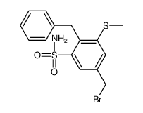 2-benzyl-5-(bromomethyl)-3-methylsulfanylbenzenesulfonamide Structure