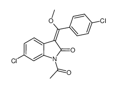 1-acetyl-3-[1-methoxy-1-(4-chlorophenyl)methylene]-6-chloro-2-indolinone结构式