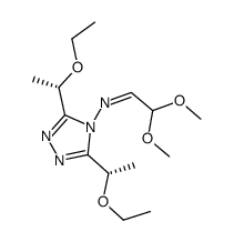 N-[(S,S)-3,5-bis(1-ethoxyethyl)-1,2,4-triazol-4-yl]-2,2-dimethoxyethylimine结构式