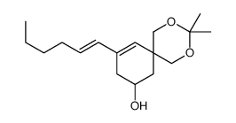 10-hex-1-enyl-3,3-dimethyl-2,4-dioxaspiro[5.5]undec-10-en-8-ol Structure