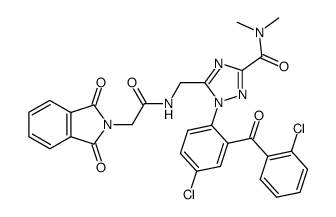 2',5-dichloro-2-(3-dimethylcarbamoyl-5-phthalylglycylaminomethyl-1H-1,2,4-triazol-1-yl)benzophenone Structure