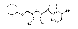 9-(2-deoxy-2-fluoro-5-O-tetrahydropyran-2-yl-β-D-ribofuranosyl)adenine结构式