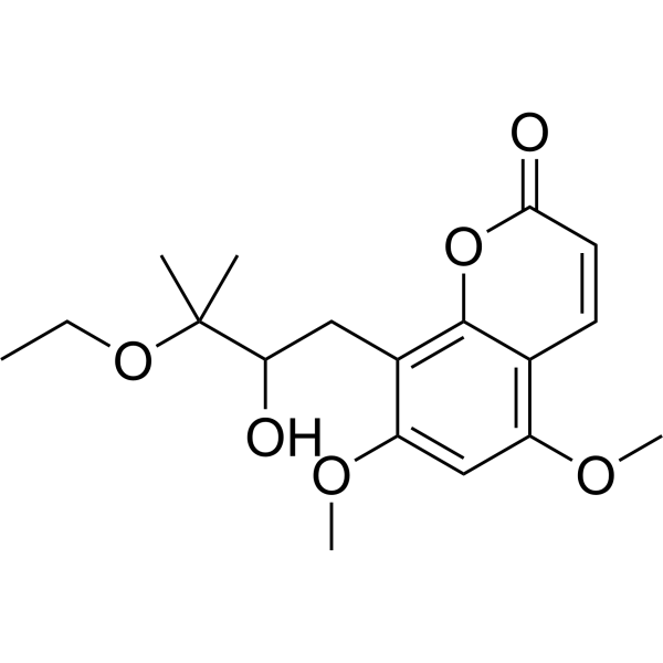 8-(3-Ethoxy-2-hydroxy-3-methylbutyl)-5,7-dimethoxy-2H-chromen-2-one结构式
