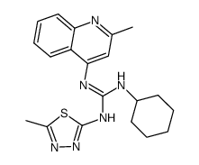 N-cyclohexyl-N'-(2-methyl-quinolin-4-yl)-N''-(5-methyl-[1,3,4]thiadiazol-2-yl)-guanidine Structure
