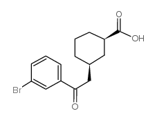 cis-3-[2-(3-bromophenyl)-2-oxoethyl]cyclohexane-1-carboxylic acid结构式