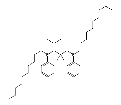 decyl-[1-[decyl(phenyl)phosphanyl]-2,2,4-trimethylpentan-3-yl]-phenylphosphane结构式