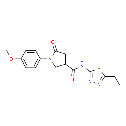 N-(5-ethyl-1,3,4-thiadiazol-2-yl)-1-(4-methoxyphenyl)-5-oxopyrrolidine-3-carboxamide结构式