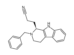 3-((S)-2-Benzyl-2,3,4,9-tetrahydro-1H-β-carbolin-1-yl)-propionitrile结构式