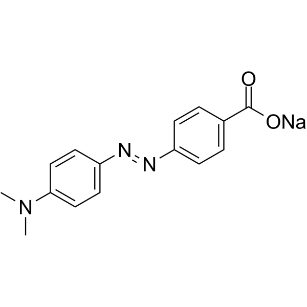 sodium 4-(4-dimethylaminophenyl)diazenylbenzoate Structure