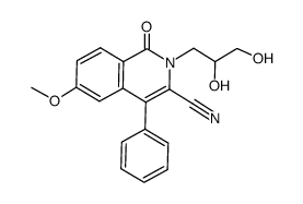 2-[2,3-dihydroxypropyl]-6-methoxy-1-oxo-4-phenyl-1,2-dihydroisoquinoline-3-carbonitrile结构式